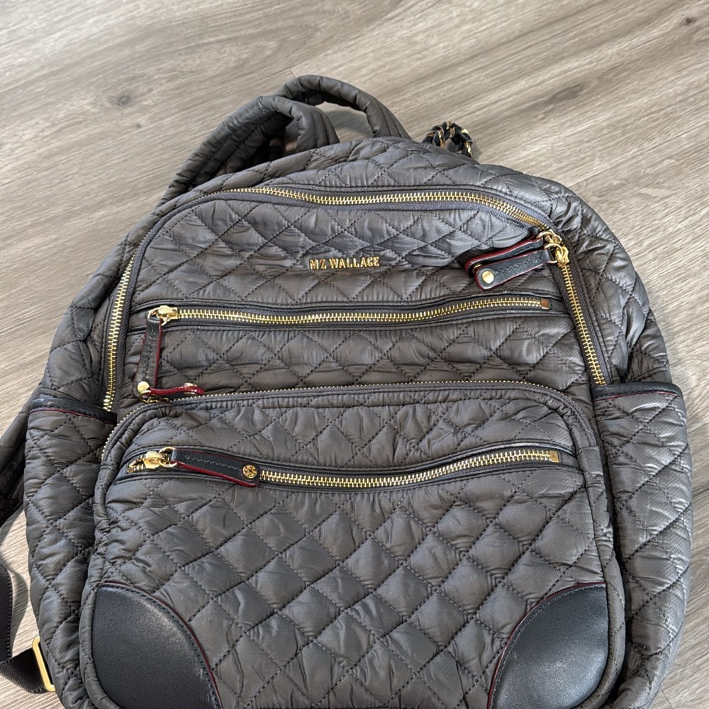 MZ Wallace Gray Quilted Backpack